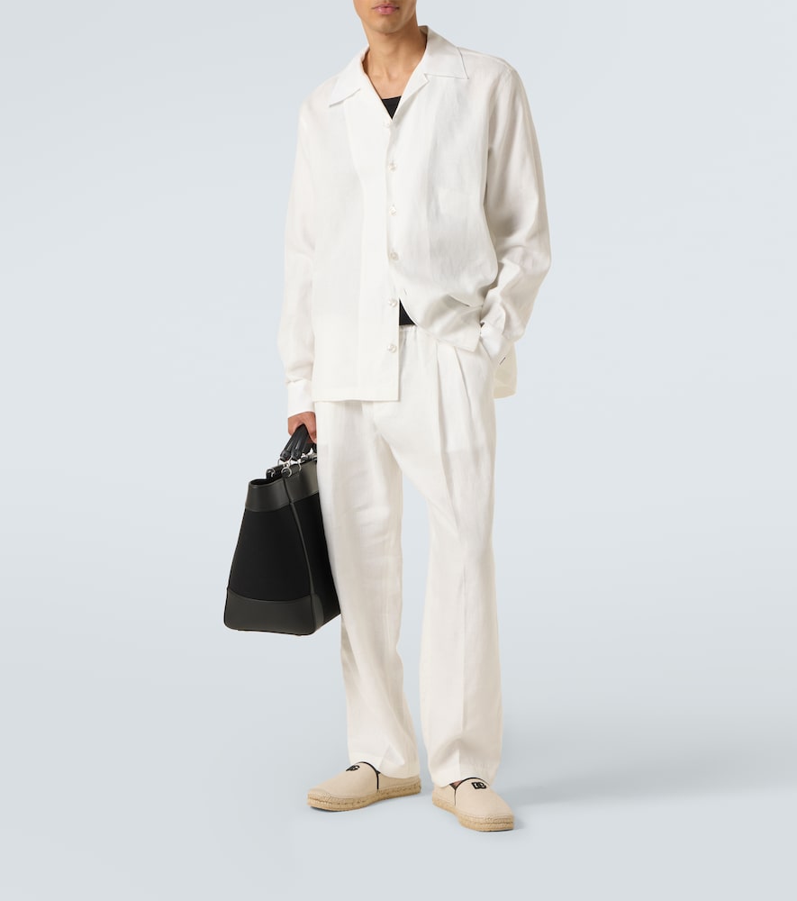  Dolce&gabbana Dolce&gabbana Linen Canvas Bowling Shirt 