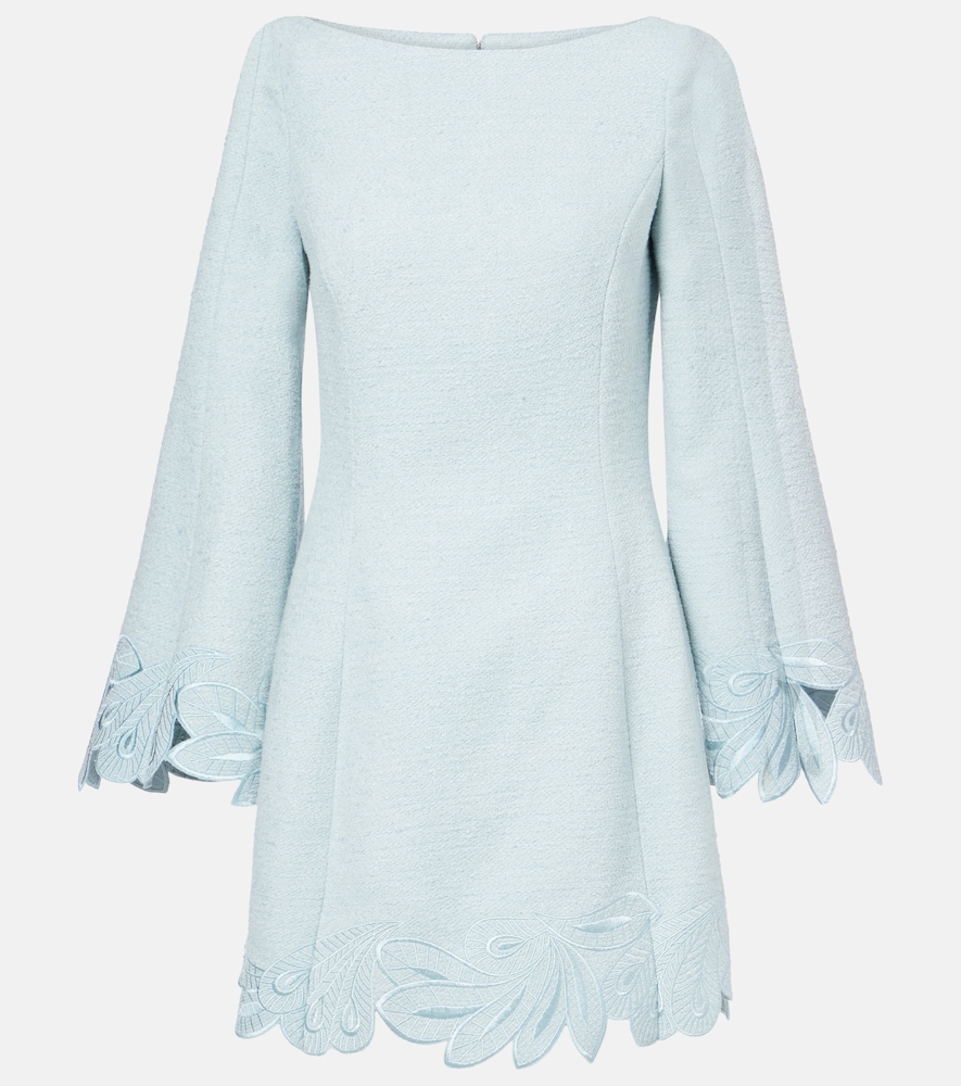 Oscar de la Renta Cotton and wool-blend tweed minidress