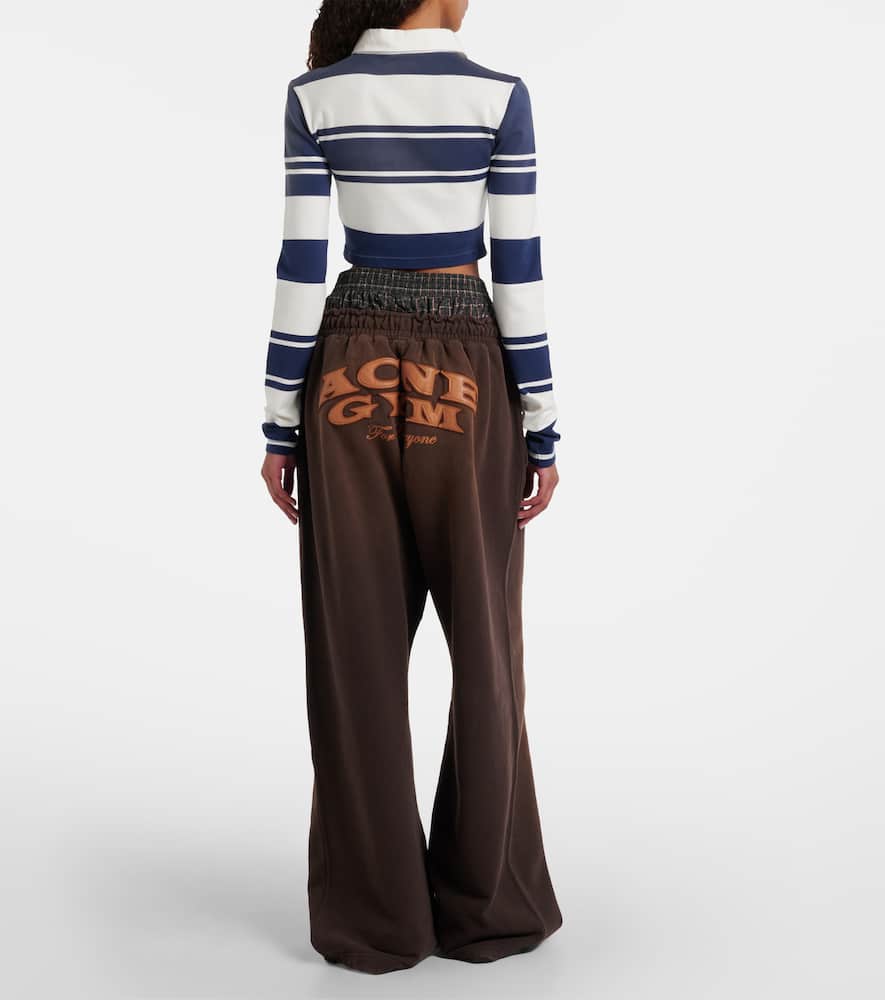 Acne Studios Layered Cotton Sweatpants In Brown
