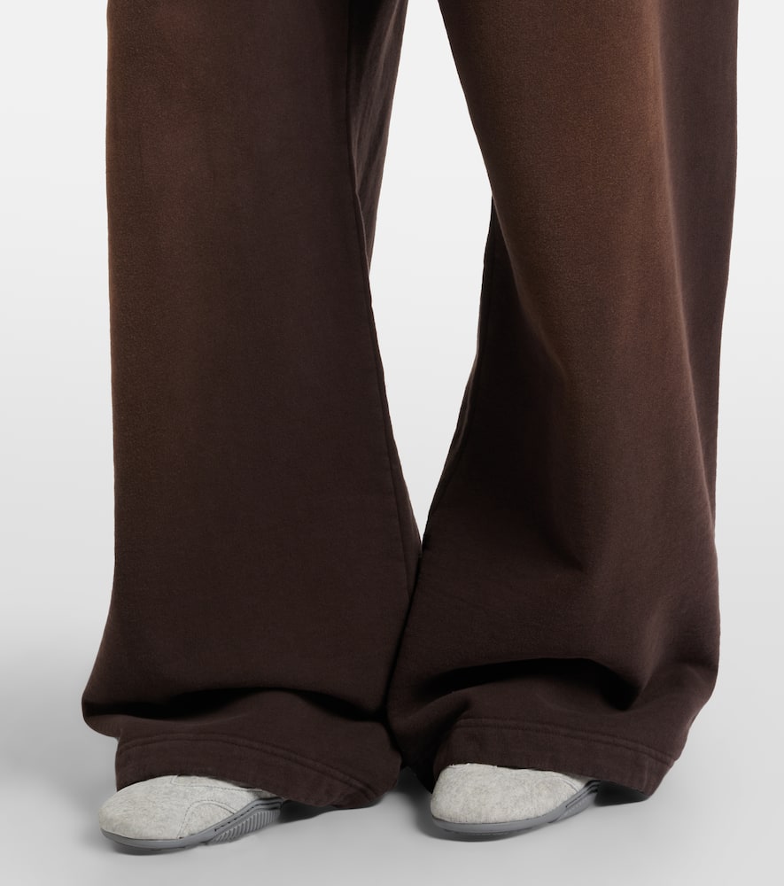 Acne Studios Layered Cotton Sweatpants In Brown