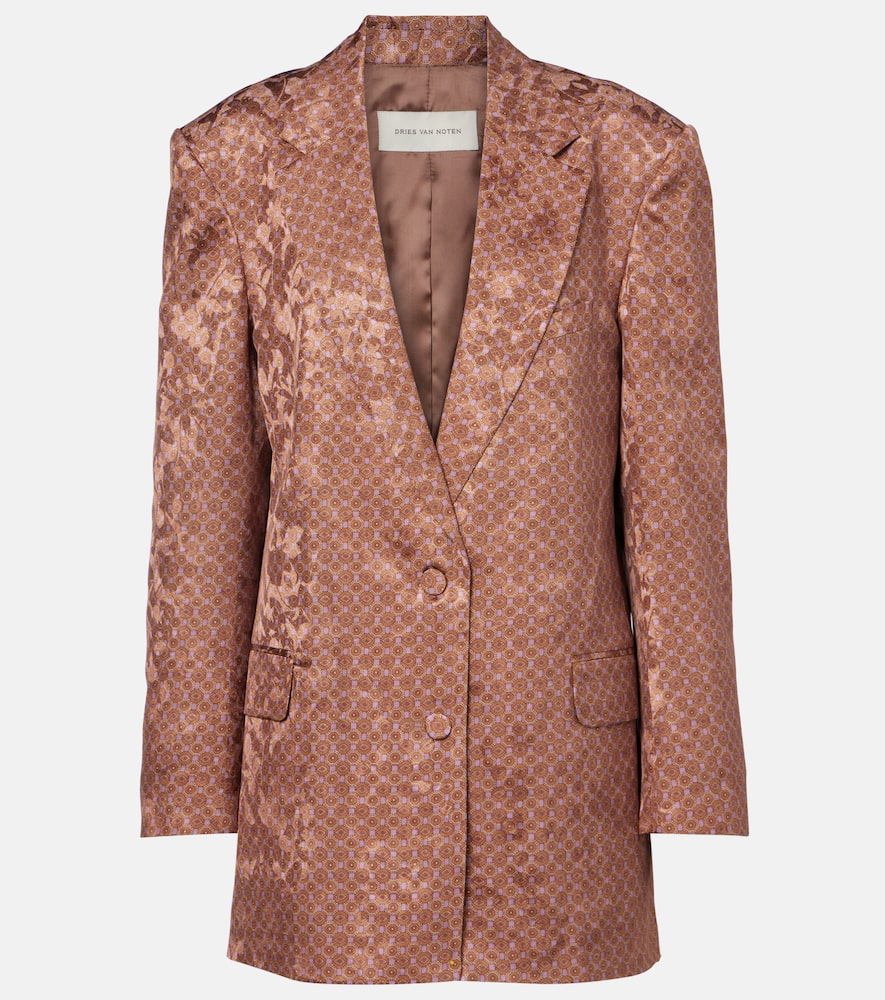 Dries Van Noten Printed Blazer In Brown