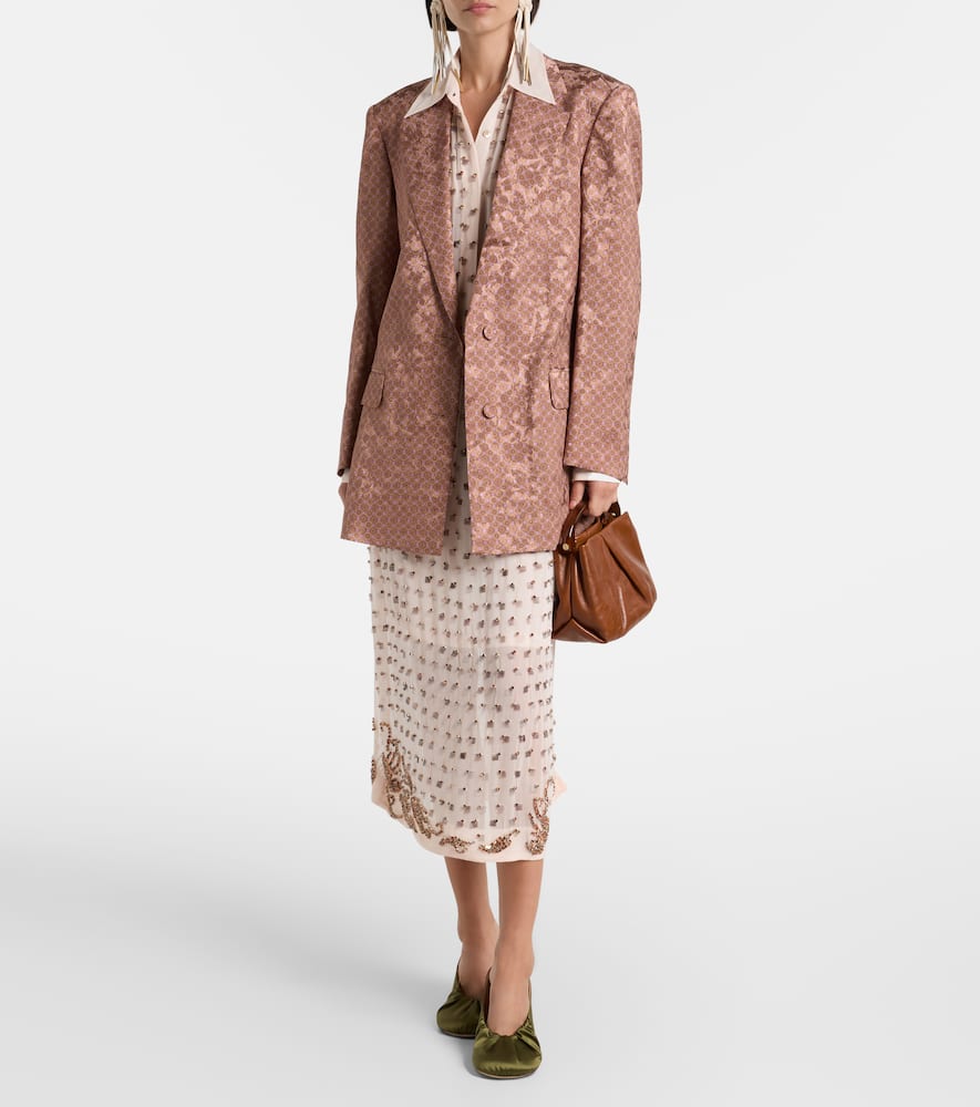 Dries Van Noten Printed Blazer In Brown