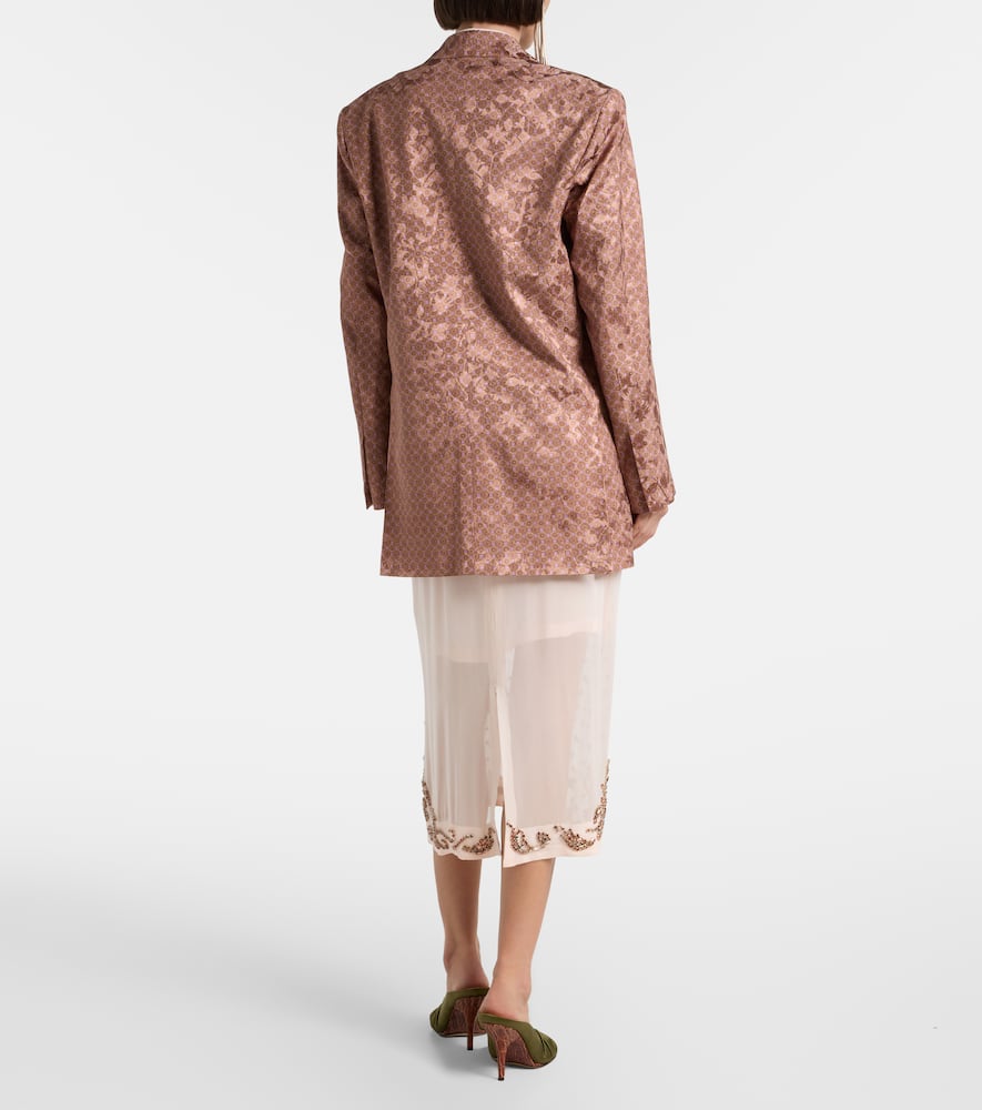 Dries Van Noten Printed Blazer In Brown