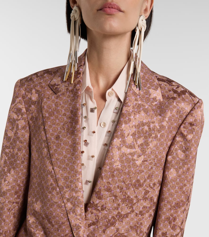 Dries Van Noten Printed Blazer In Brown