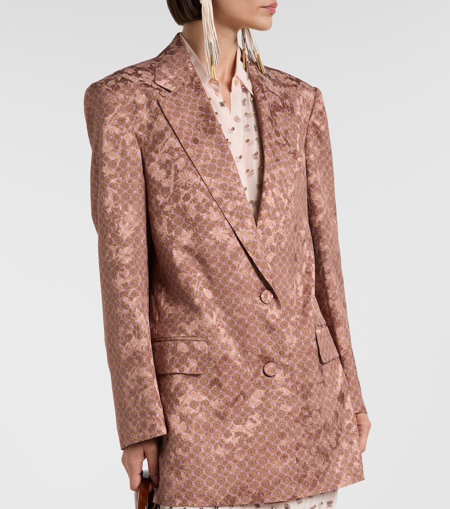 Dries Van Noten Printed Blazer In Brown