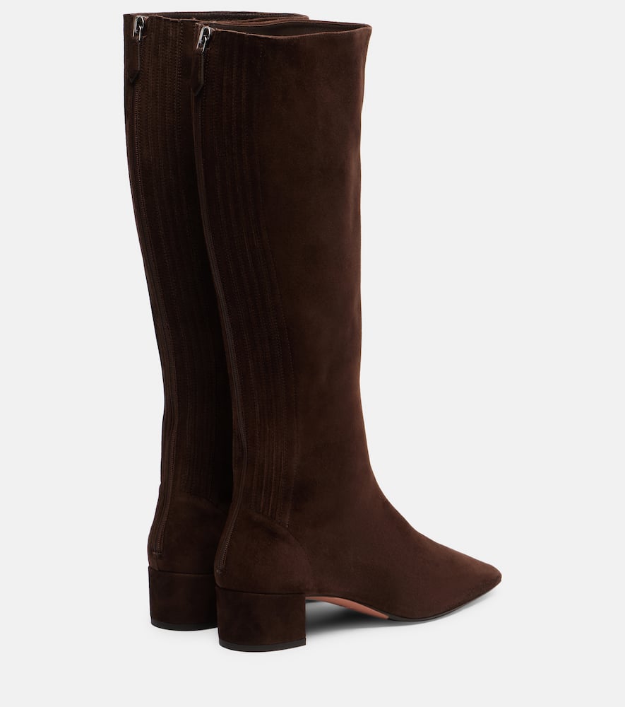 Aquazzura Saint Honore 35 Suede Knee-high Boots In Multi