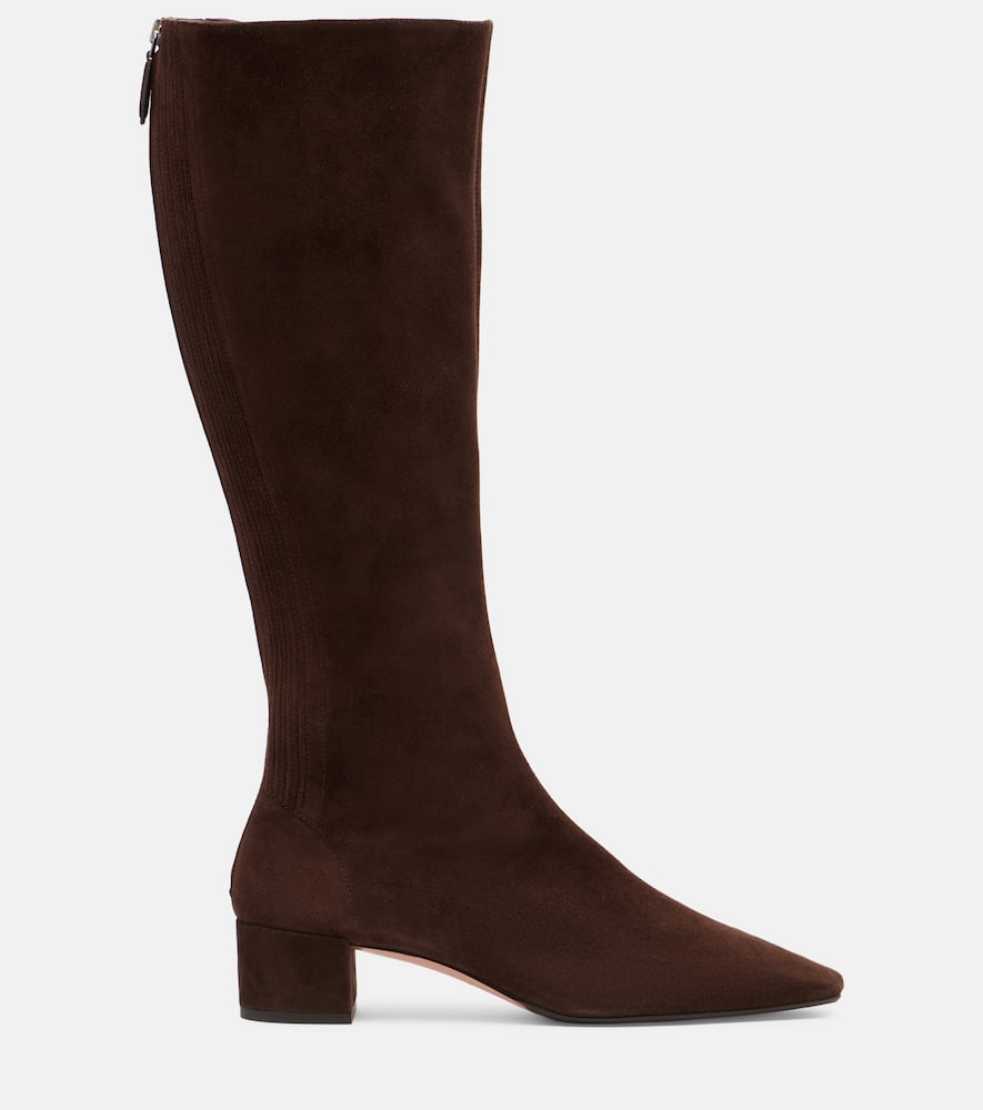 Aquazzura Saint Honore 35 Suede Knee-high Boots In Multi