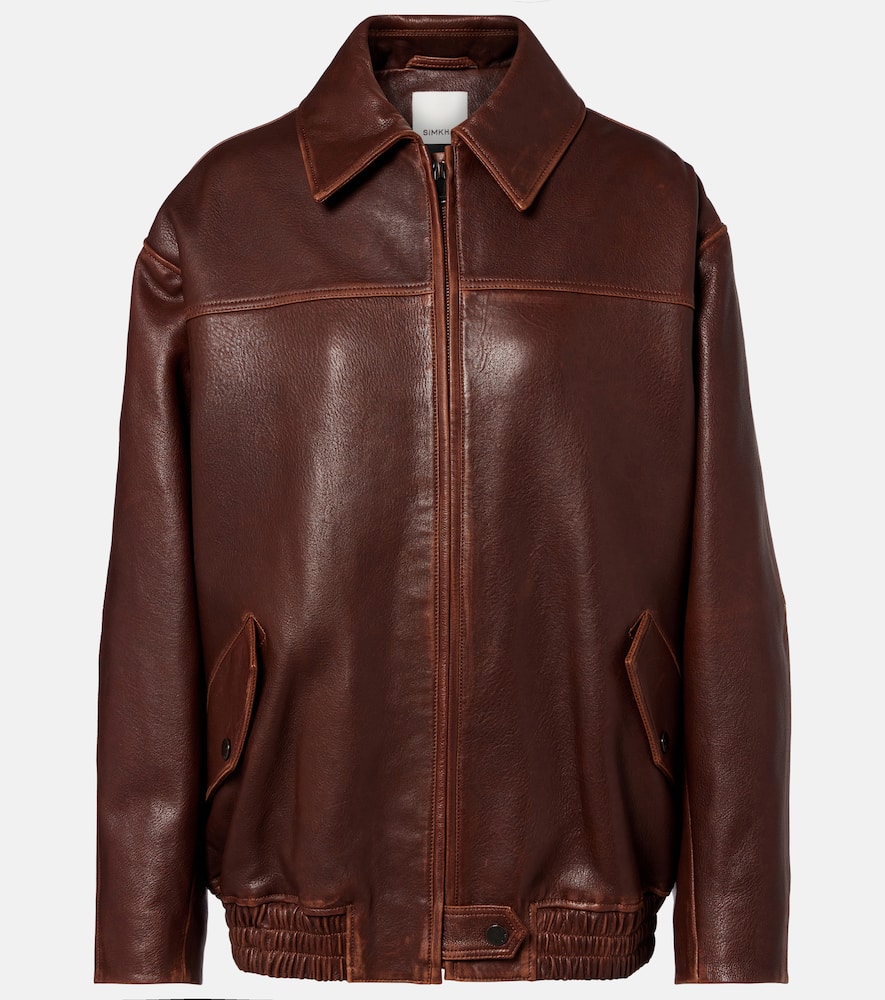 Simkhai Huntington Leather Jacket In Brown