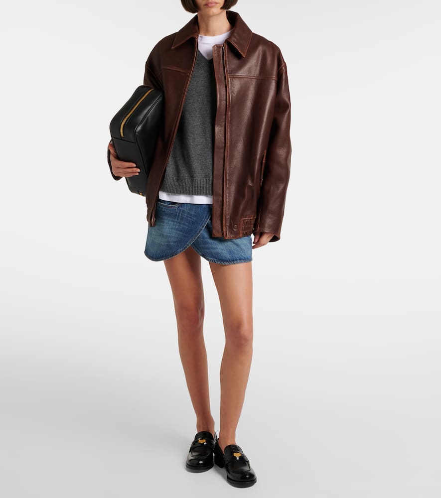Simkhai Huntington Leather Jacket In Brown