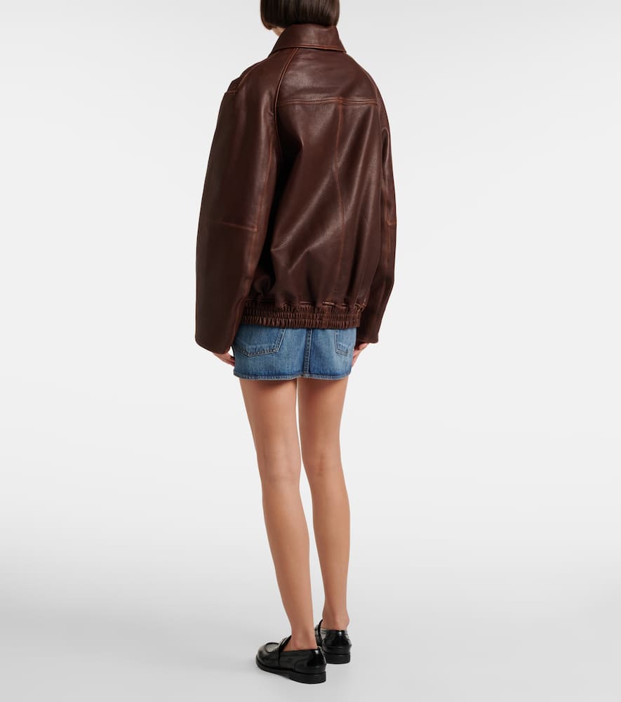 Simkhai Huntington Leather Jacket In Brown