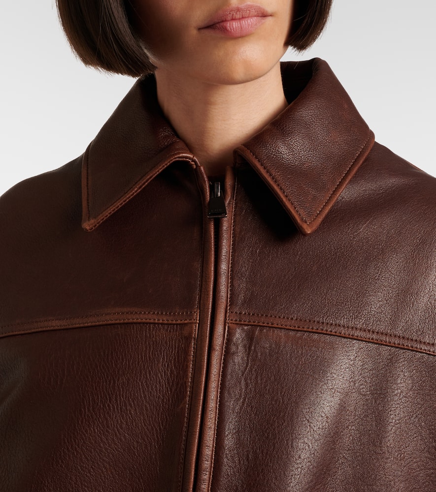 Simkhai Huntington Leather Jacket In Brown