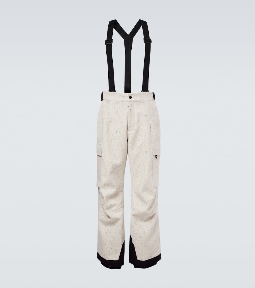 Moncler Virgin Wool Ski Salopettes In White