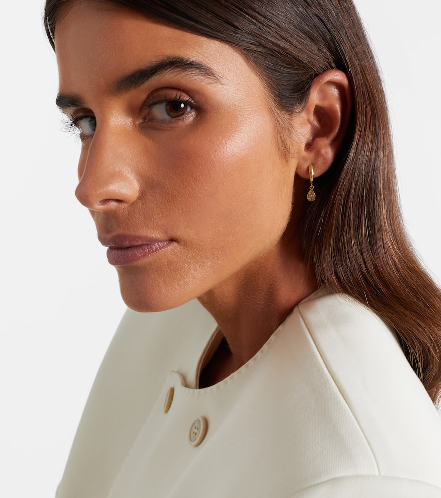 Octavia Elizabeth Hidden Gem 18kt Gold Huggies With Diamonds In Gold