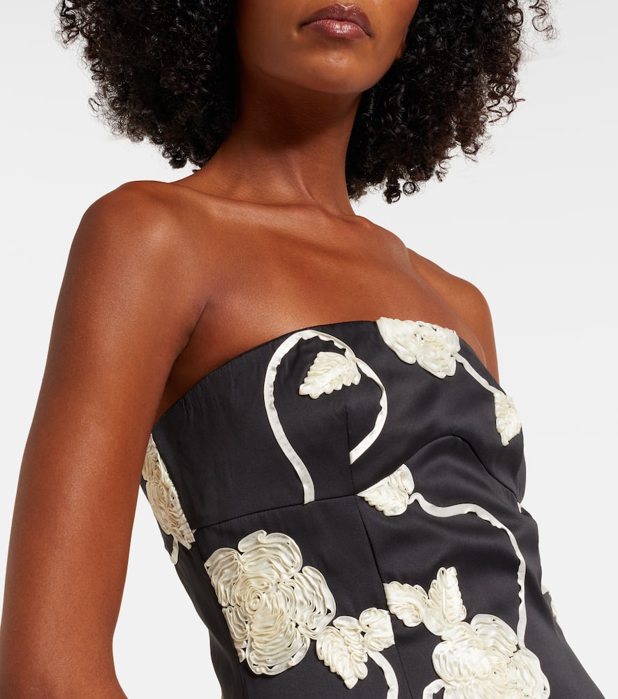 Rotate Birger Christensen Ana Embroidered Midi Dress In Black