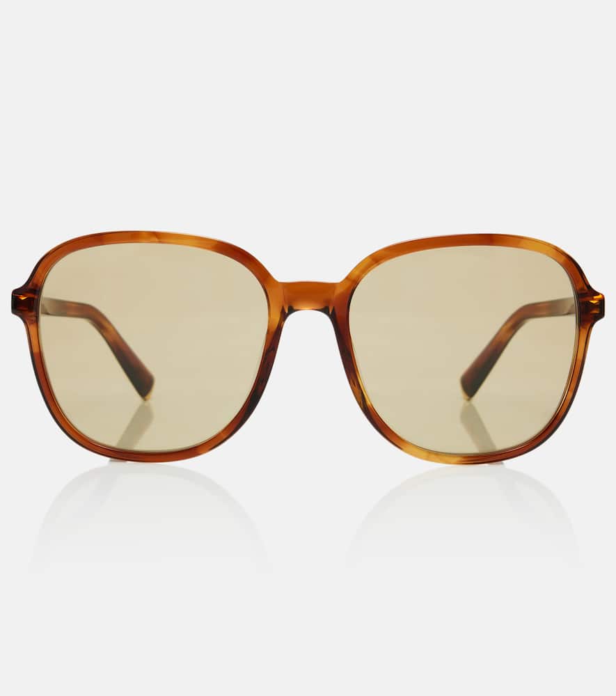 Miu Miu Logo Square Sunglasses In Brown