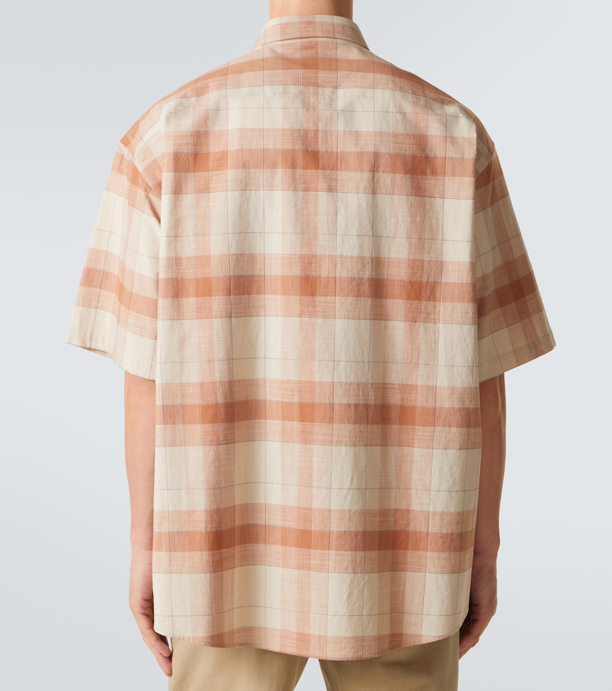  Calvin Klein Collection Calvin Klein Collection Tommy Checked Oversized Cotton Bowling Shirt 