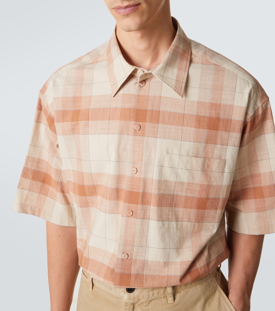  Calvin Klein Collection Calvin Klein Collection Tommy Checked Oversized Cotton Bowling Shirt 