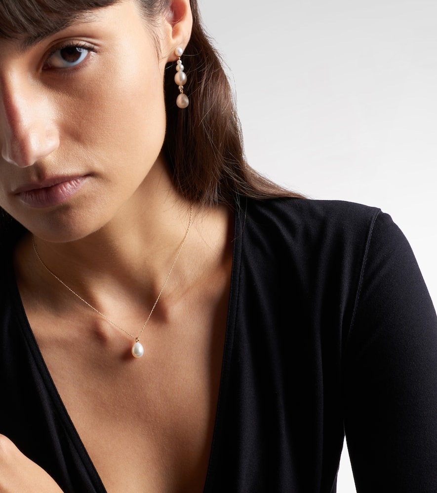 Sophie Bille Brahe Perle Poire Simple 14kt Gold Necklace With Freshwater Pearls In Gold