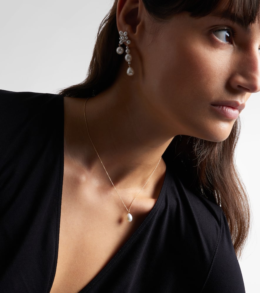 Sophie Bille Brahe Perle Poire Simple 14kt Gold Necklace With Freshwater Pearls In Gold