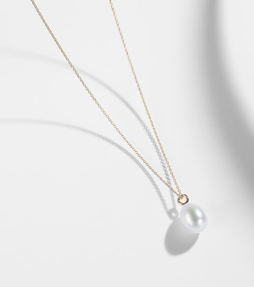 Sophie Bille Brahe Perle Poire Simple 14kt Gold Necklace With Freshwater Pearls In Gold