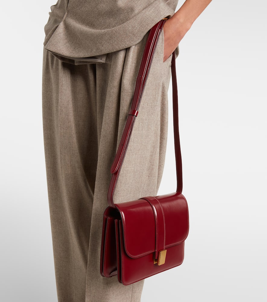 Khaite Blake Leather Crossbody Bag In Burgundy