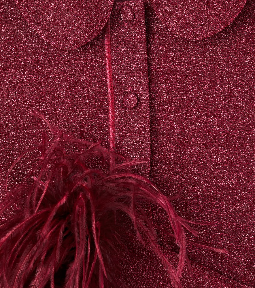 Oseree Oséree Kids Lumière Plumage Dress In Burgundy
