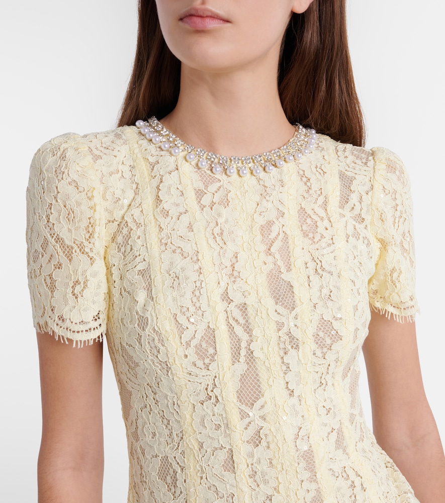  Self-portrait Self-portrait Embellished Lace Midi Dress 