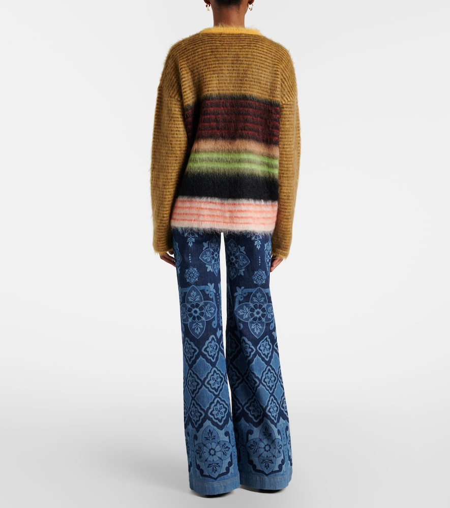  La Doublej La Doublej Bedruckte High-rise Flared Jeans Partenope 