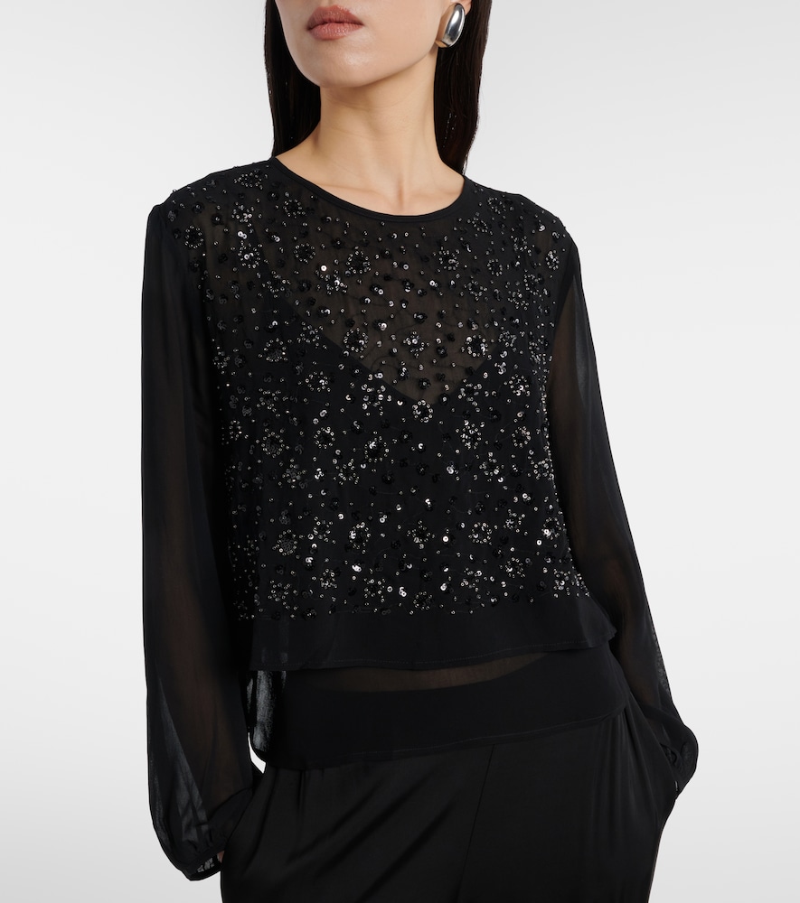  Velvet Velvet Marlowe Sequinned Sheer Top 