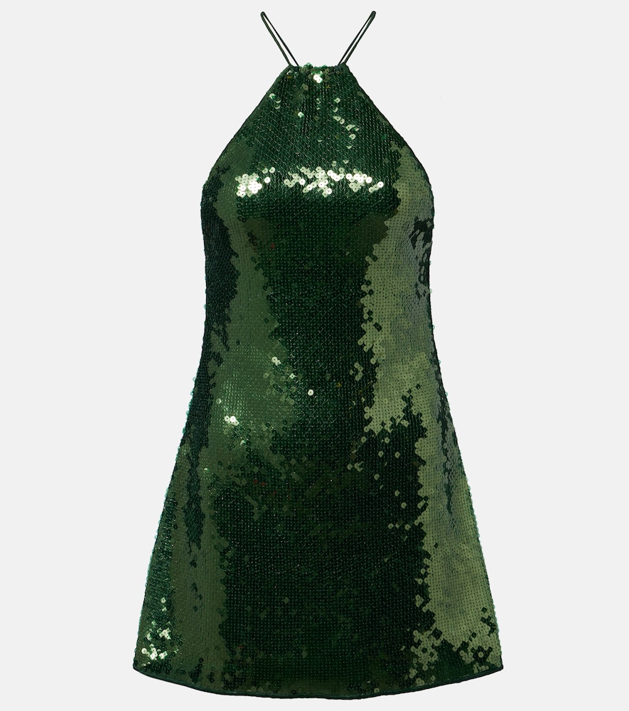Oseree Oséree Marylin sequined halterneck minidress