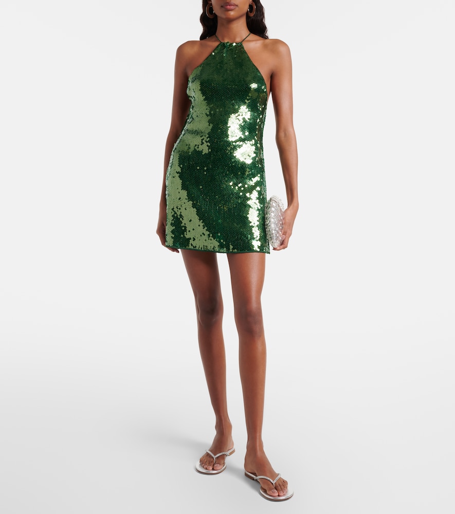 Oséree Marylin sequined halterneck minidress