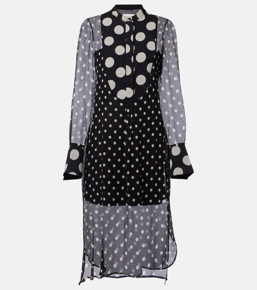 Nina Ricci Polka-dot semi-sheer silk midi dress