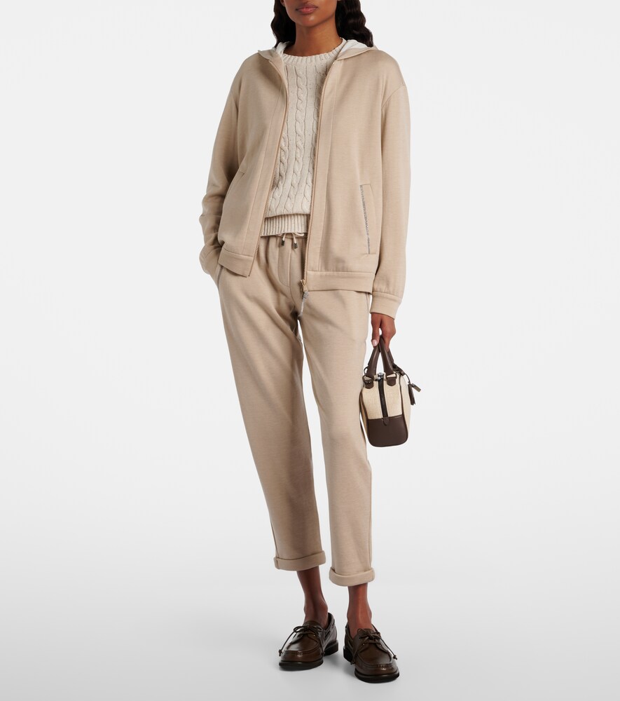 Brunello Cucinelli Monili cotton and silk-blend sweatpants