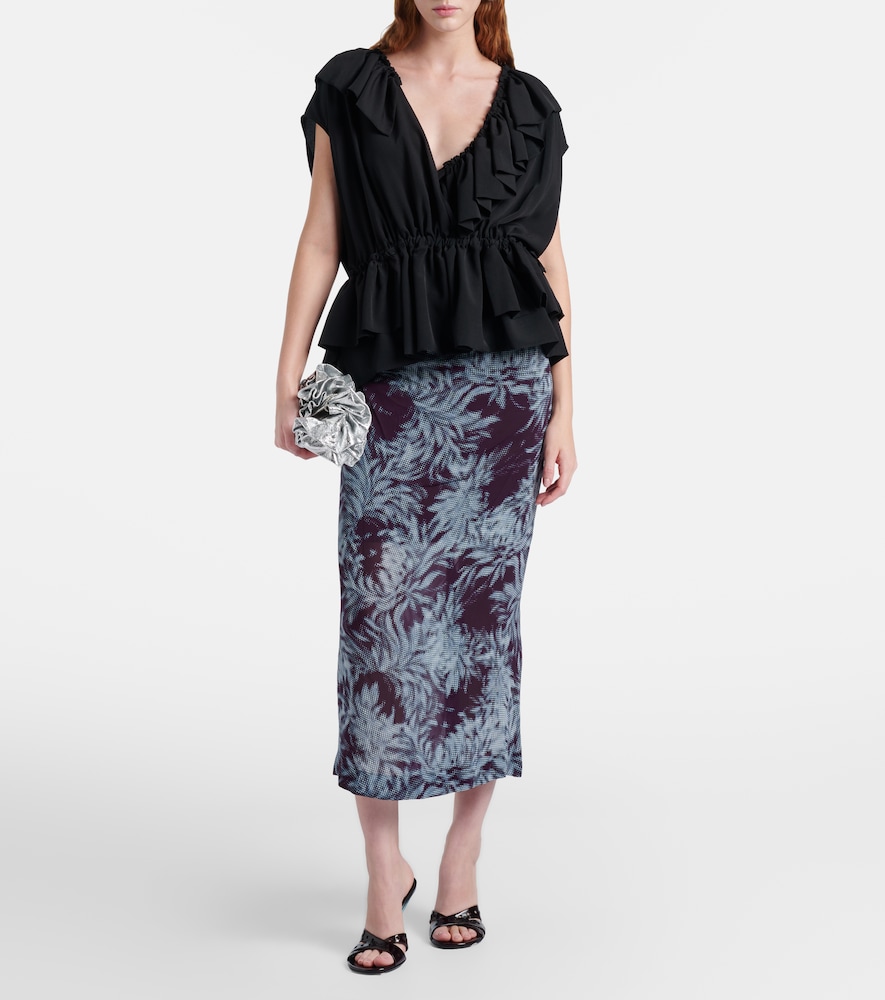 Dries Van Noten Dries Van Noten Ruffled Jersey Top 