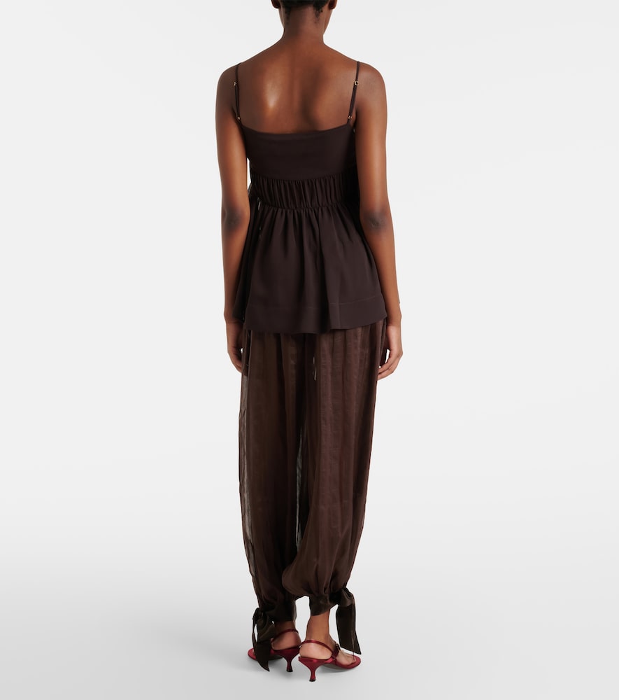  Xu Zhi Xu Zhi Striped Silk-blend Wide-leg Pants 