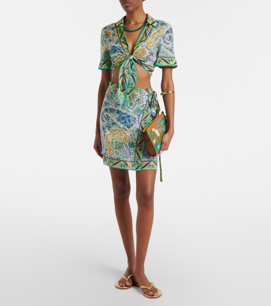Etro Floral cotton beach cover-up