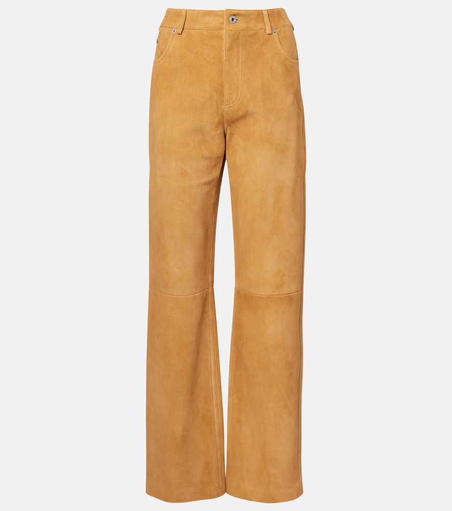 Loewe Women's Brown Suede Straight Pants UK Size 8 - Mytheresa