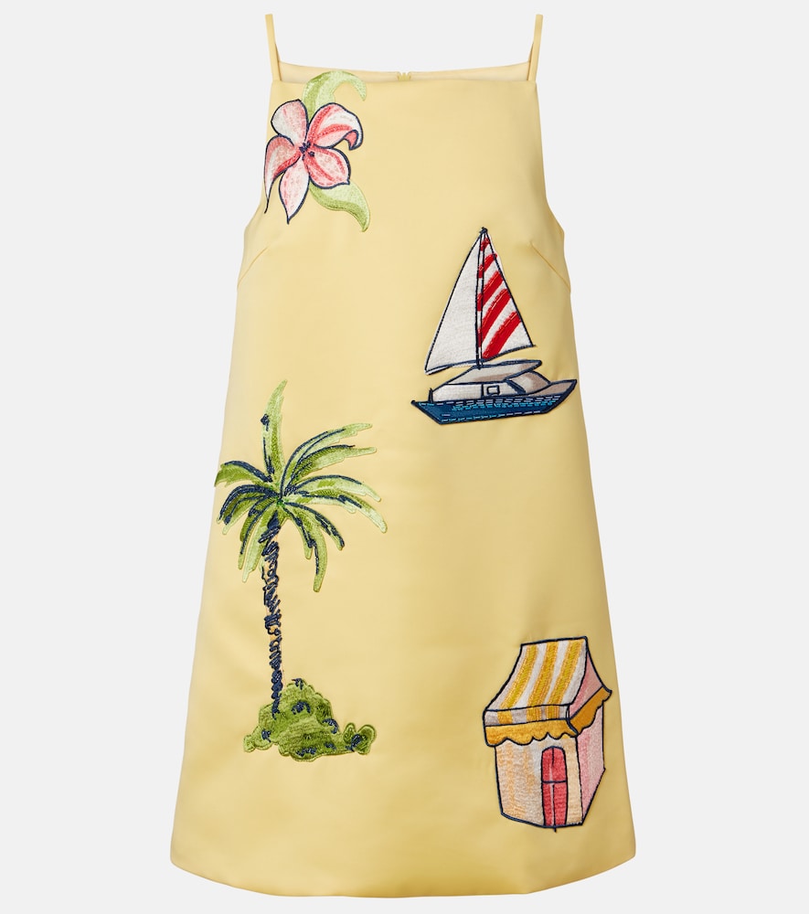 Leo Lin Leia beaded patch-appliqué minidress