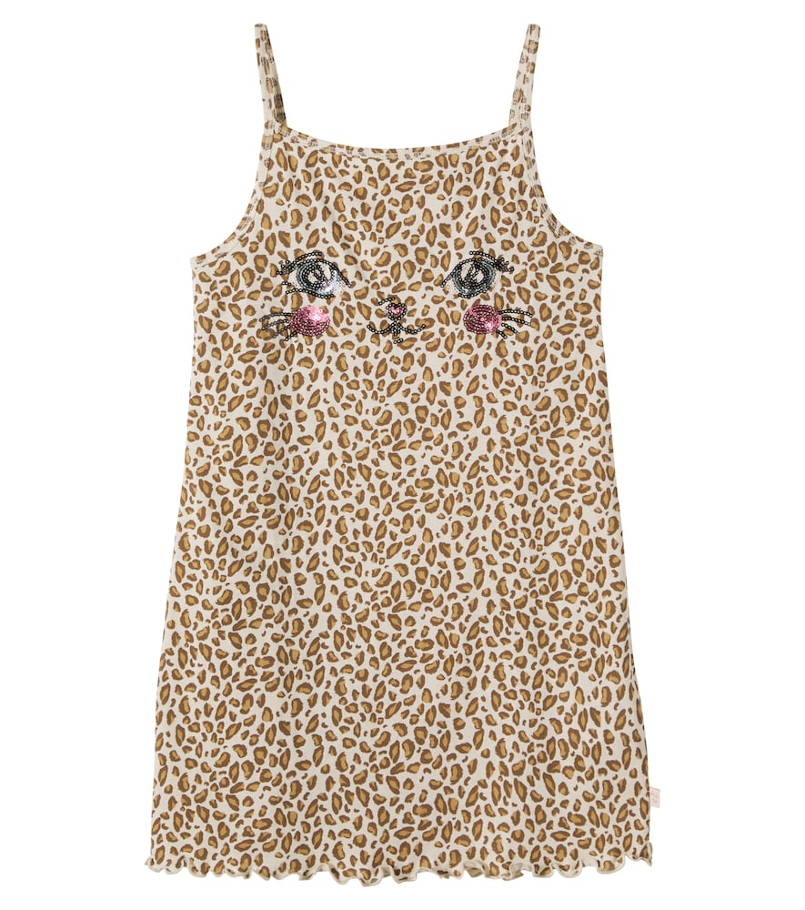 Konges Slojd Beige Famo Leopard-Print Sequined Cotton Dress Y Size 4 - Mytheresa