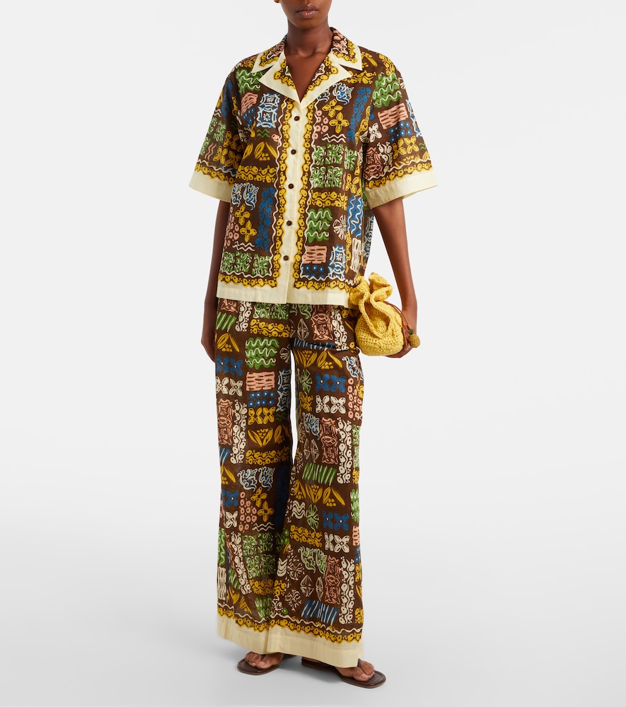 Alémais Minnie printed cotton wide-leg pants