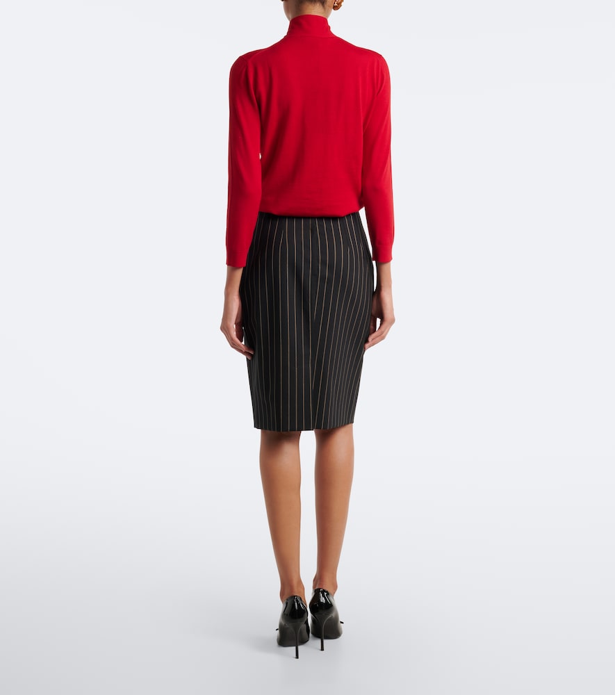 Dolce&Gabbana Pinstriped Wool Pencil Skirt