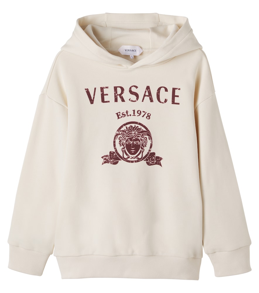Versace Kids White Medusa Printed Cotton Jersey Hoodie Y Size 8 - Mytheresa