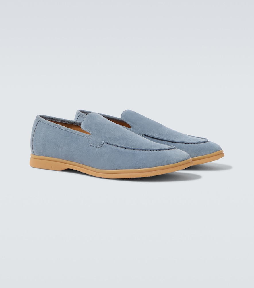 Eleventy Suede Loafers In Blue