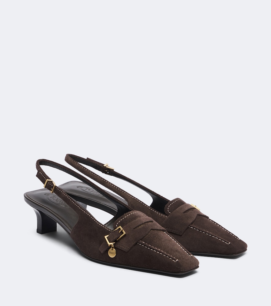 Pumps slingback in suede