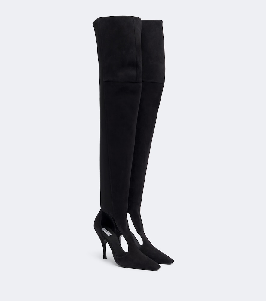 Alaïa Overknee-Stiefel aus Veloursleder