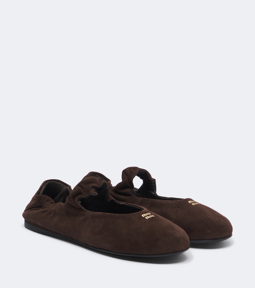 Ballerine Mary Jane Ruches in suede