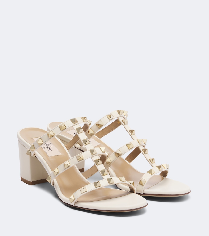 Valentino Garavani Women's White Rockstud Spike Leather Sandals UK Size 2 - Mytheresa - Image 1