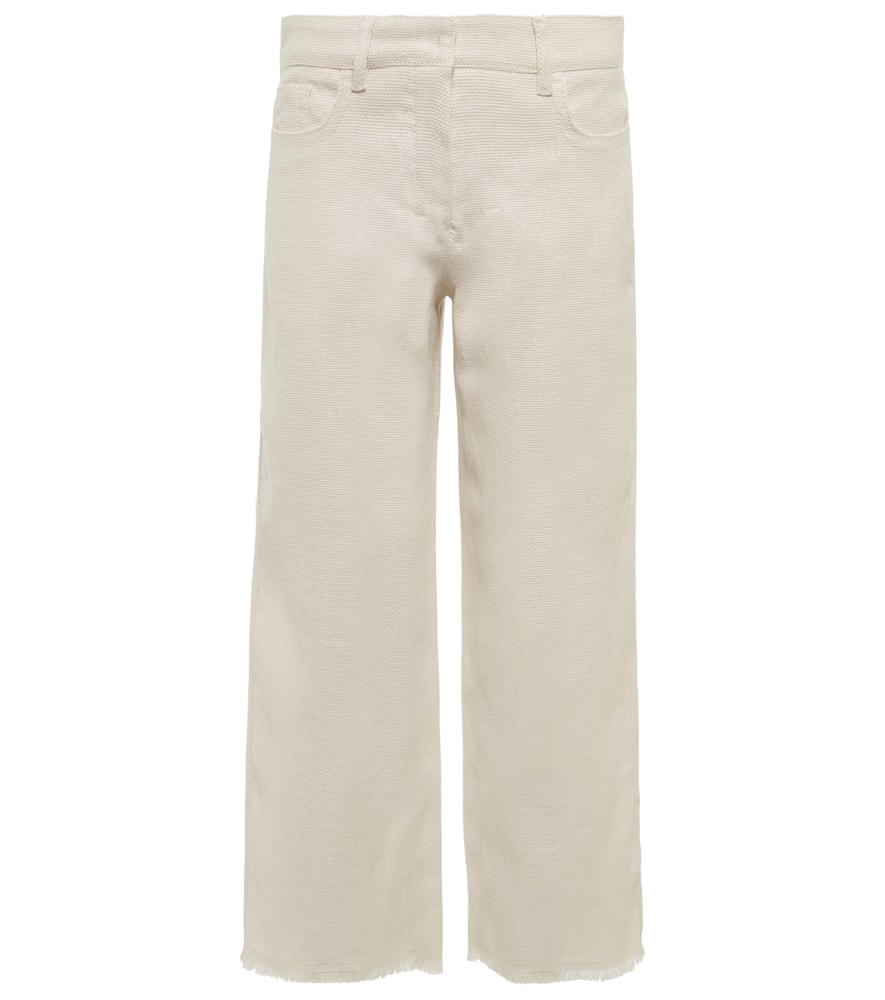 'S Max Mara Franci cotton and linen wide-leg pants