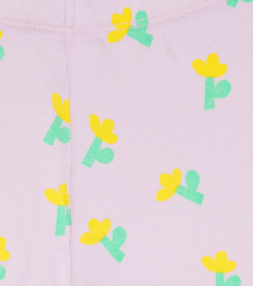 Shop Bobo Choses Baby Sea Flower Jersey Leggings In Lavender