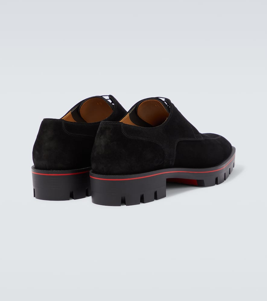 Shop Christian Louboutin Davisol Suede Derby Shoes In Black